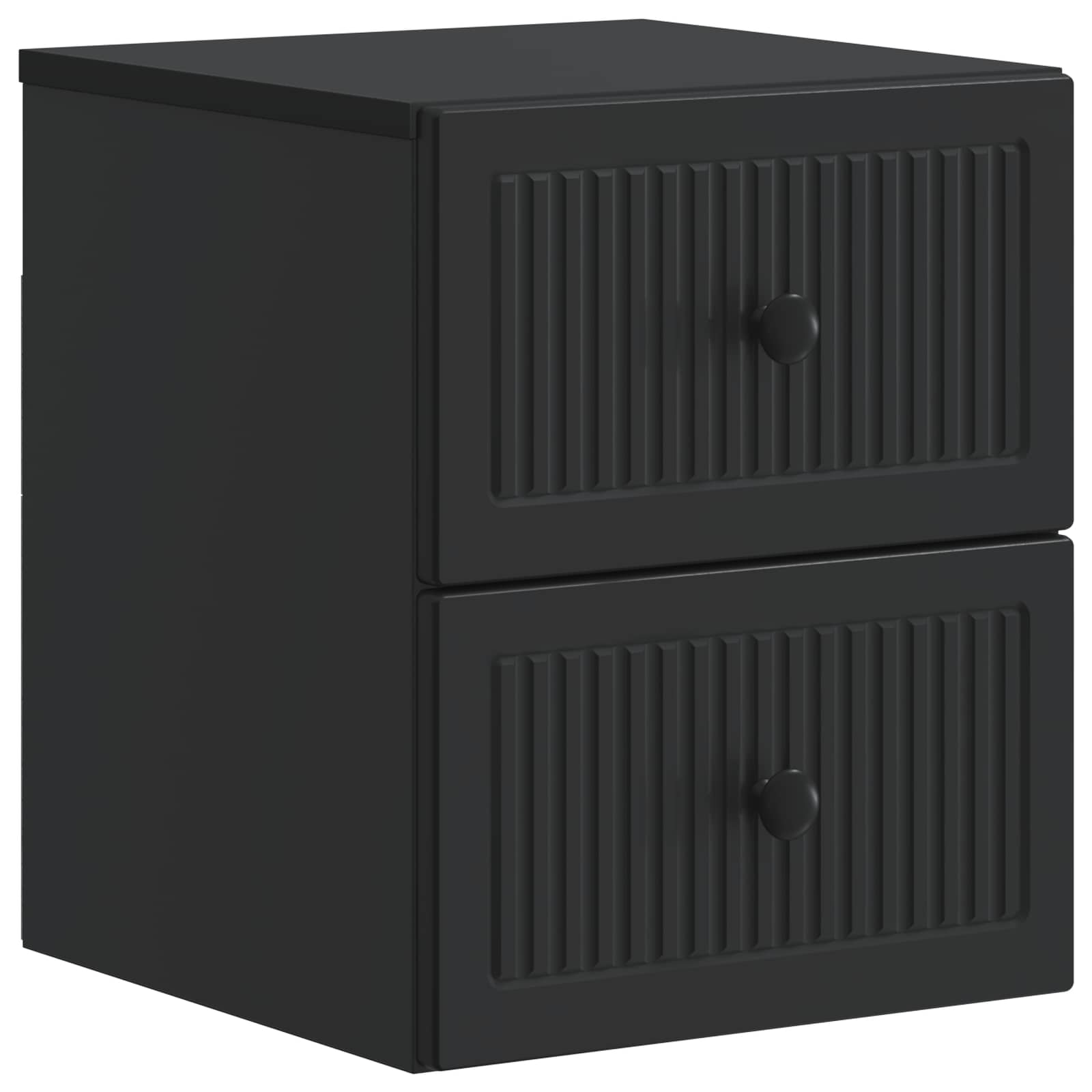 Væghængt Natbord 2 pcs Sort 33 x 34,5 x 40 cm Konstrueret træ