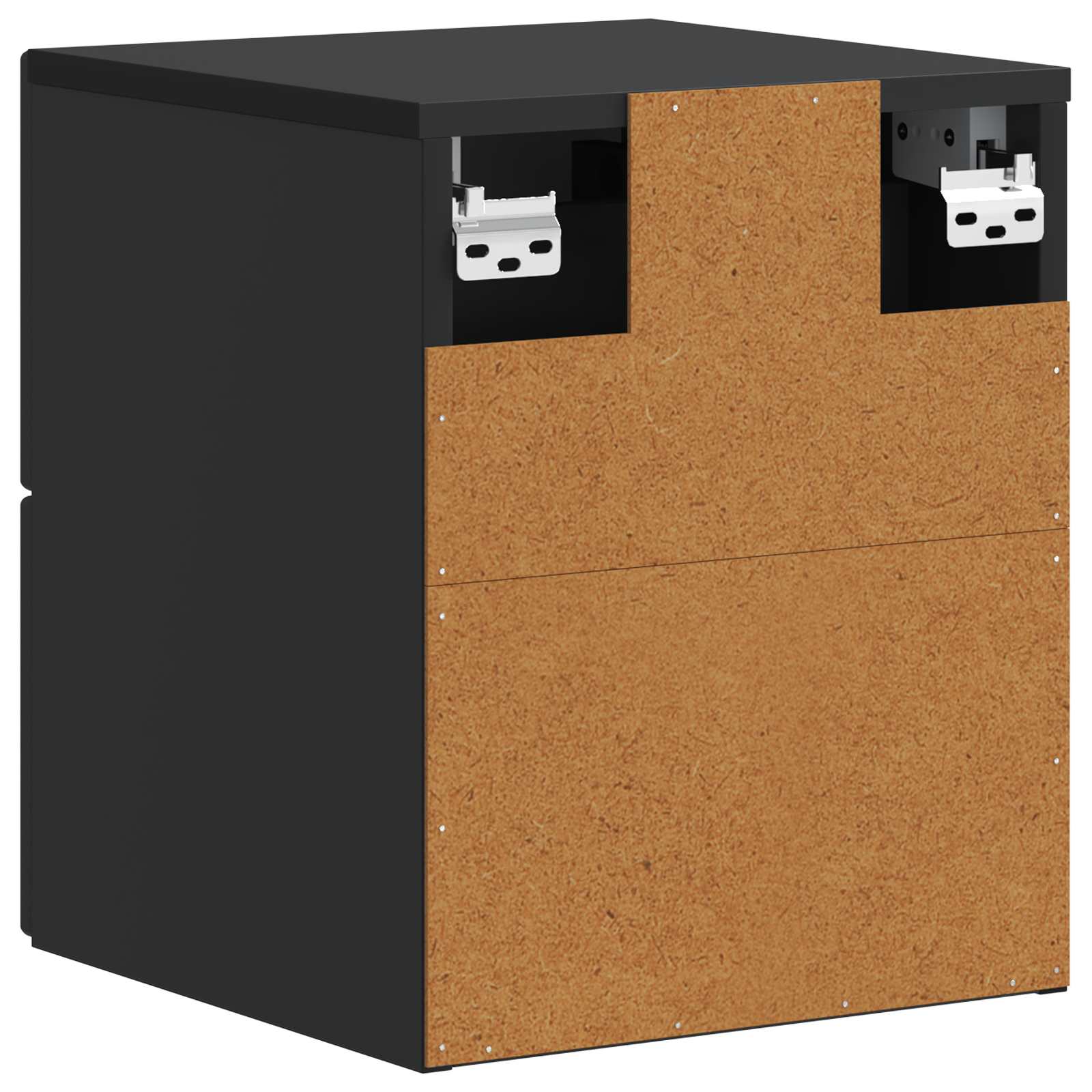 Væghængt Natbord 2 pcs Sort 33 x 34,5 x 40 cm Konstrueret træ