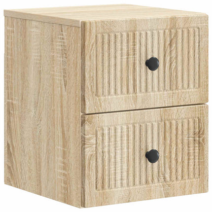 Væghængt Natbord Sonoma-eg 33 x 34,5 x 40 cm Konstrueret træ