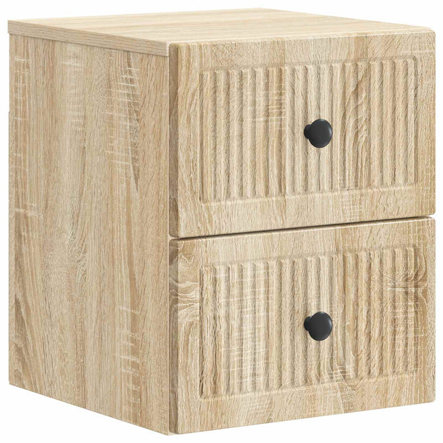 Væghængt Natbord Sonoma-eg 33 x 34,5 x 40 cm Konstrueret træ