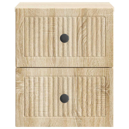 Væghængt Natbord Sonoma-eg 33 x 34,5 x 40 cm Konstrueret træ