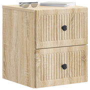 Væghængt Natbord med skuffe 2 pcs Sonoma-eg 33 x 34,5 x 40 cm