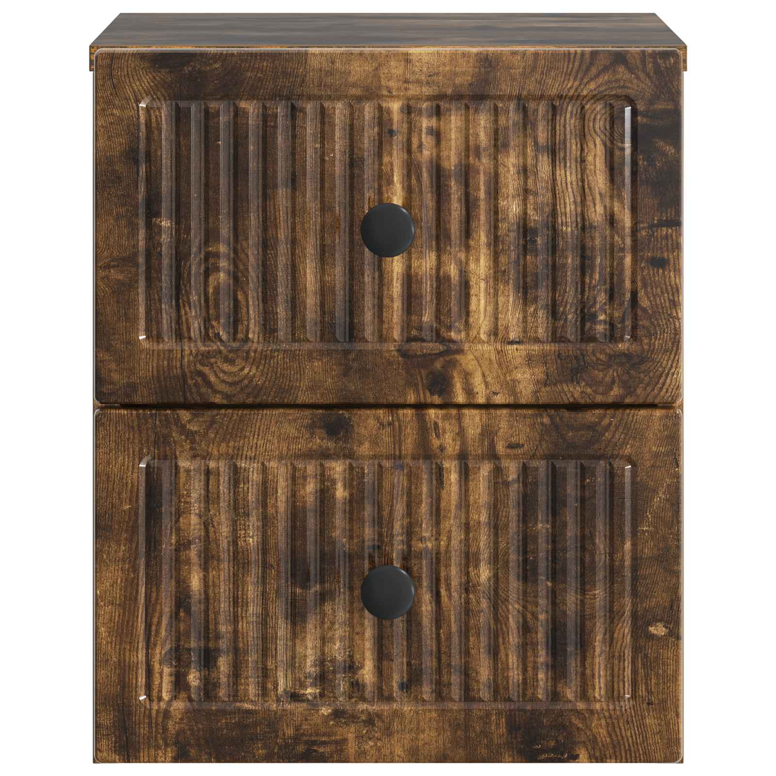 Væghængt Natbord med skuffe 2 pcs Røget eg 33 x 34,5 x 40 cm