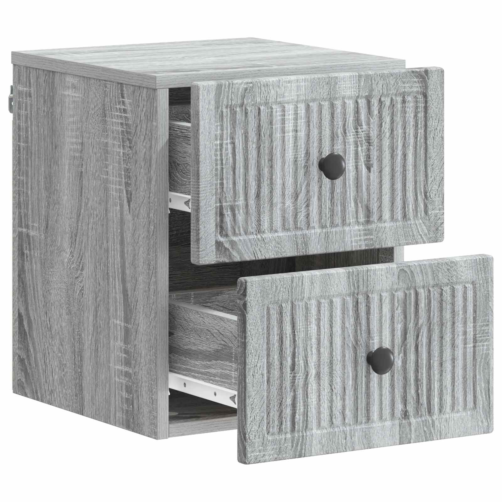 Væghængt Natbord 2 pcs Grå sonoma-eg 33 x 34,5 x 40 cm