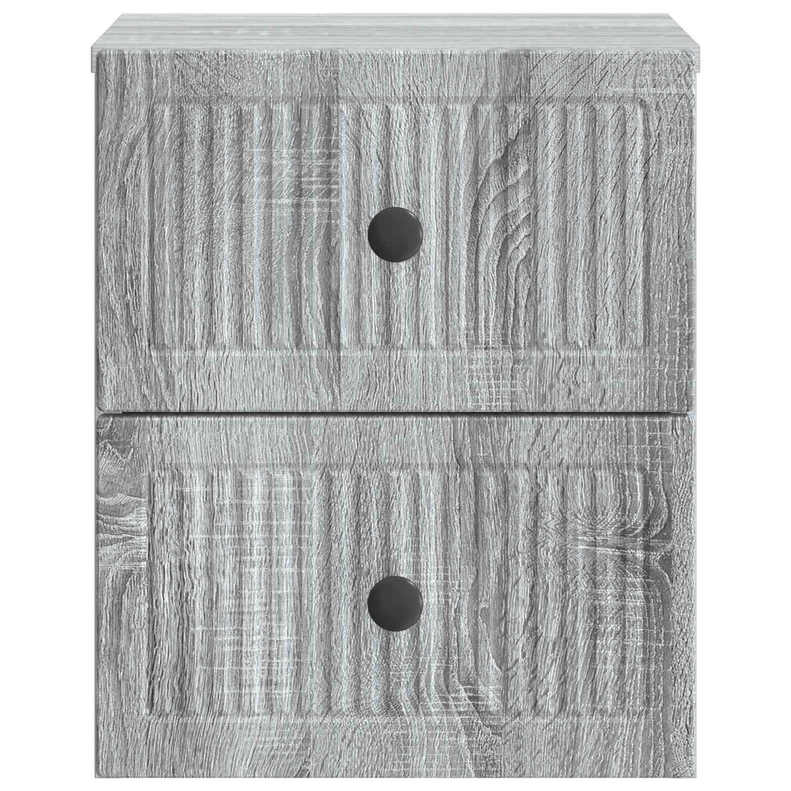 Væghængt Natbord 2 pcs Grå sonoma-eg 33 x 34,5 x 40 cm