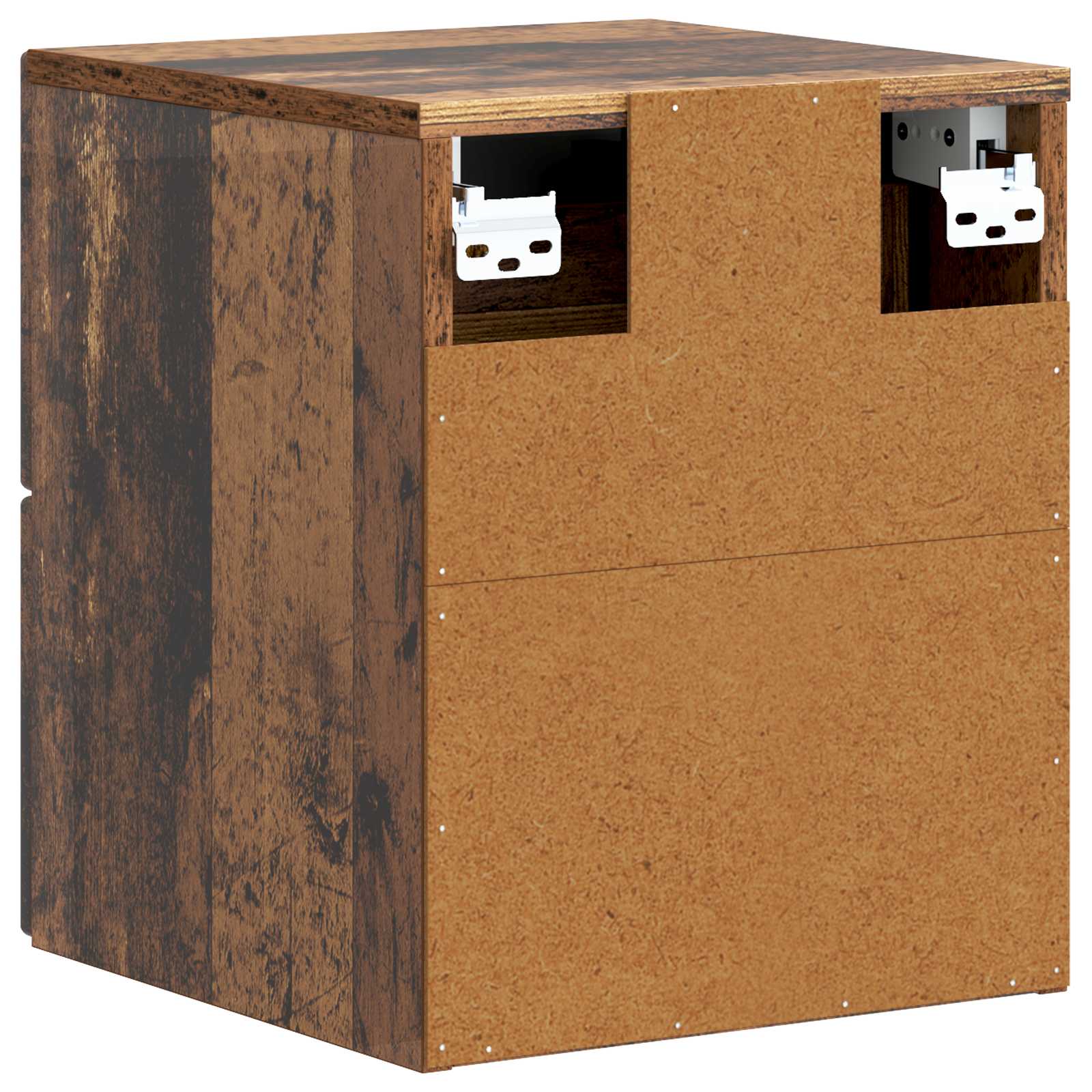 Væghængt Natbord Gammelt træ 33 x 34,5 x 40 cm Konstrueret træ