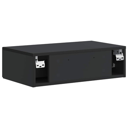 Væghængt Sideskab Sort 59 x 34,5 x 17 cm Konstrueret træ