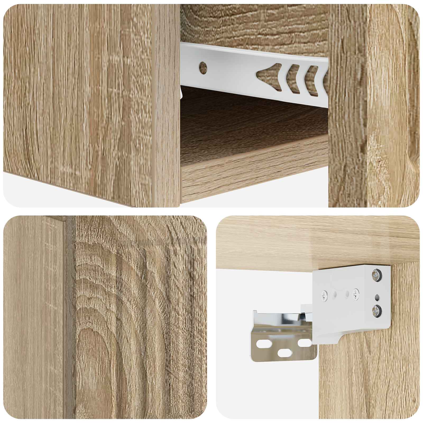 Væghængt Sideskab Sonoma-eg 59 x 34,5 x 17 cm Konstrueret træ