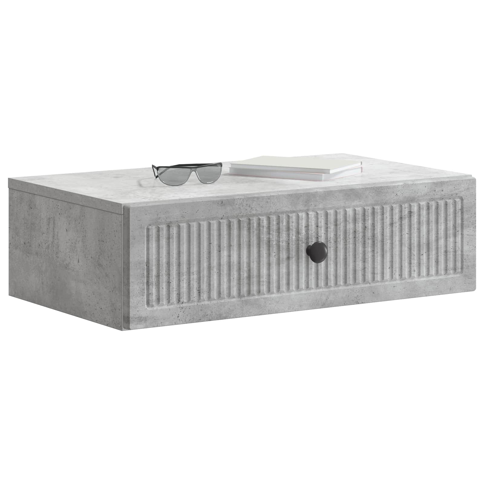 Væghængt Sideskab Betongrå 59 x 34,5 x 17 cm Konstrueret træ