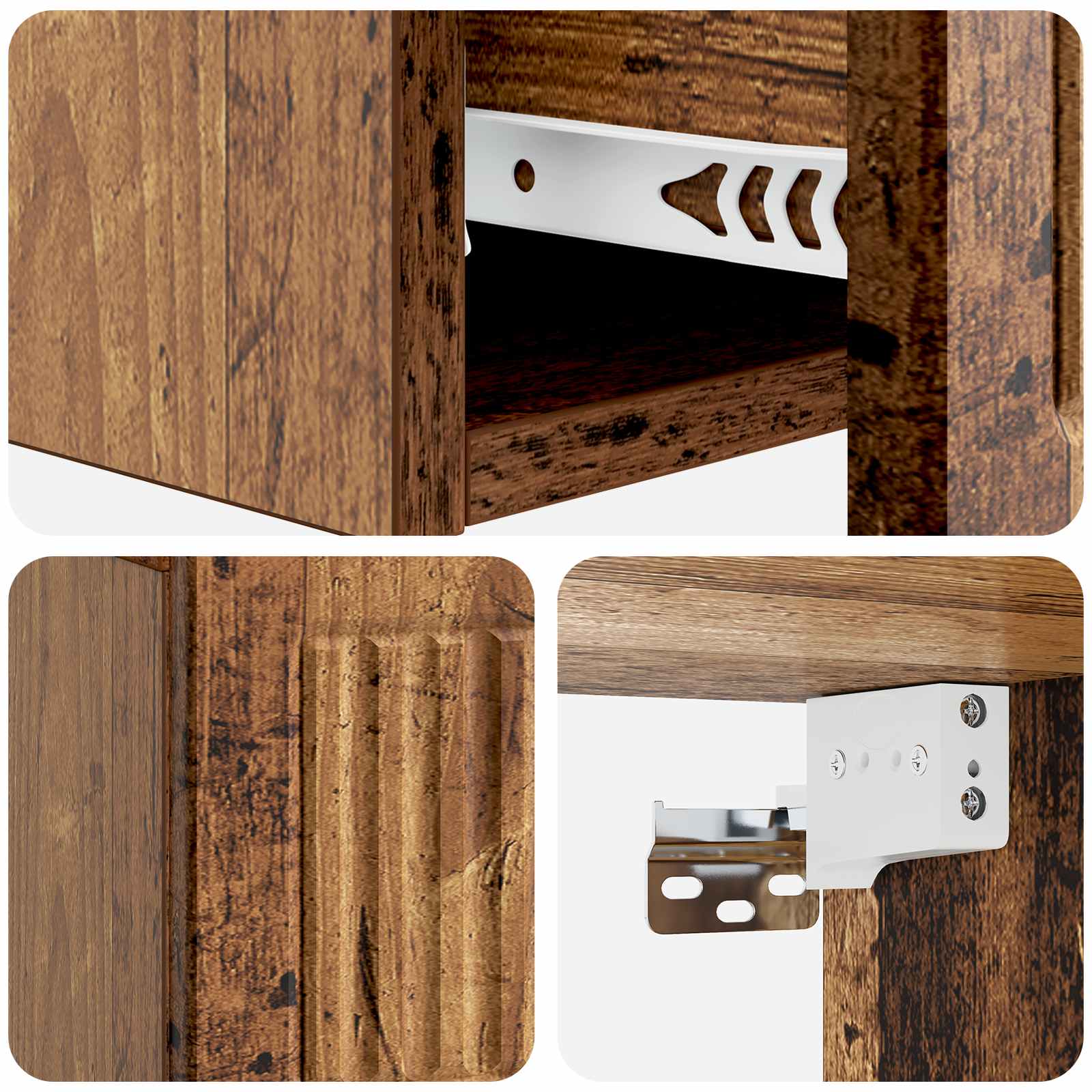 Væghængt Sideskab Gammelt træ 59 x 34,5 x 17 cm Konstrueret træ