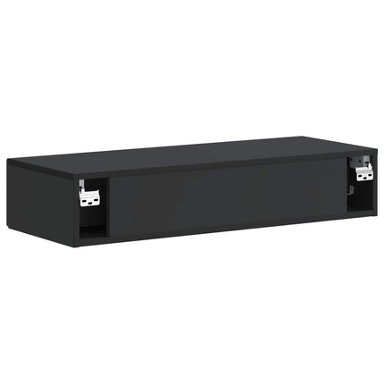 Væghængt Sideskab Sort 87,5 x 34,5 x 17 cm Konstrueret træ