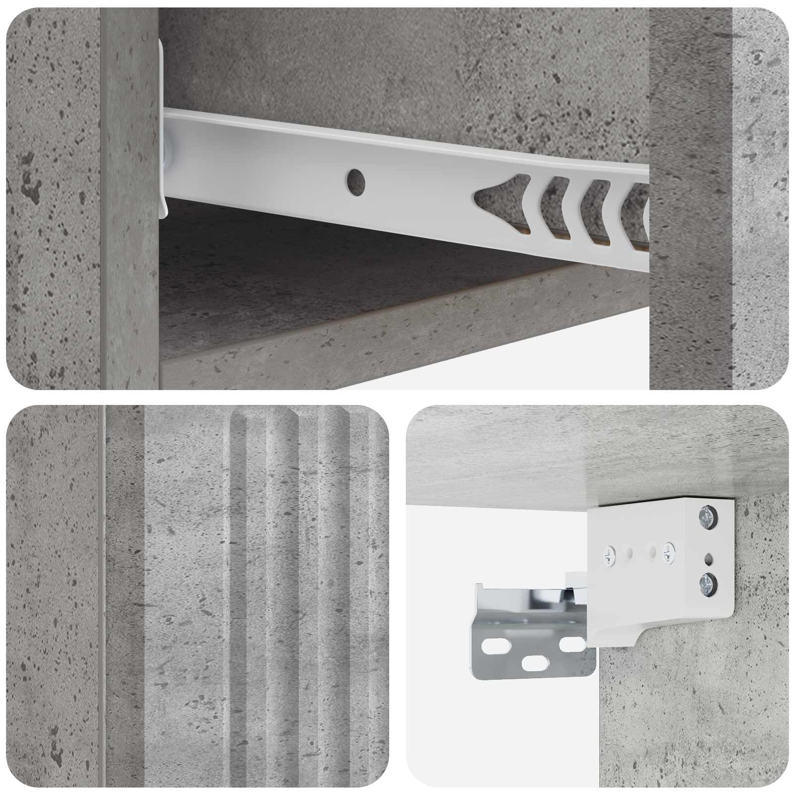 Væghængt Sideskab Betongrå 87,5 x 34,5 x 17 cm Konstrueret træ