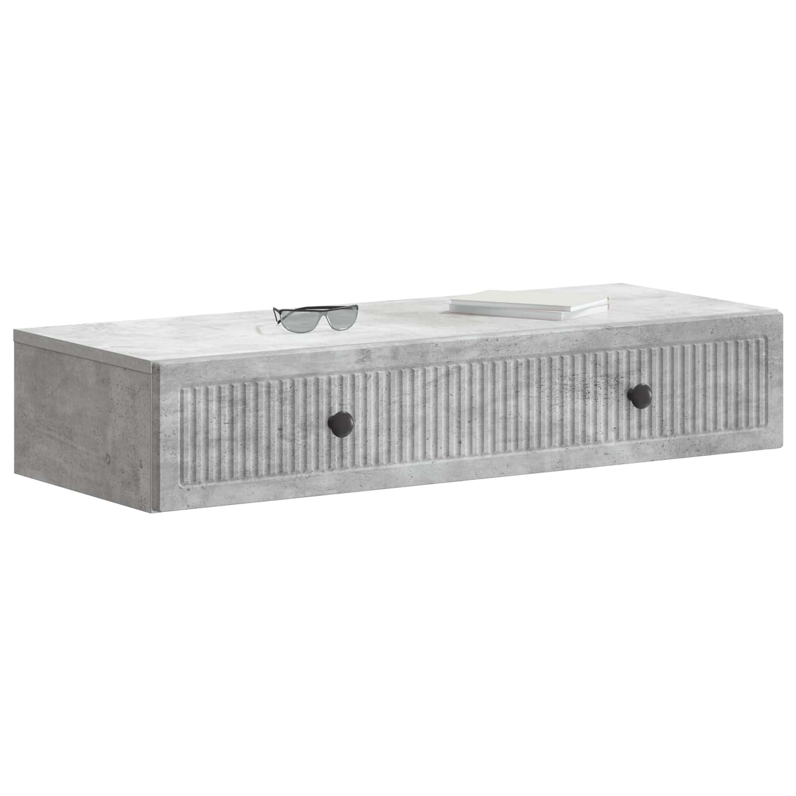 Væghængt Sideskab Betongrå 87,5 x 34,5 x 17 cm Konstrueret træ