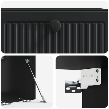 Væghængt TV-skab Sort 59,5 x 41 x 30 cm Konstrueret træ