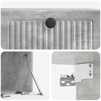 Væghængt TV-skab Betongrå 59,5 x 41 x 30 cm Konstrueret træ