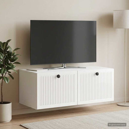 Væghængt TV-skab Vægmonteret Hvid højglans 78,5 x 41 x 30 cm
