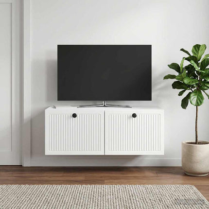 Væghængt TV-skab Vægmonteret Hvid højglans 78,5 x 41 x 30 cm
