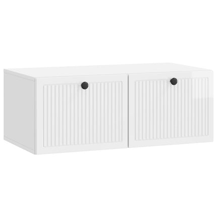 Væghængt TV-skab Vægmonteret Hvid højglans 78,5 x 41 x 30 cm