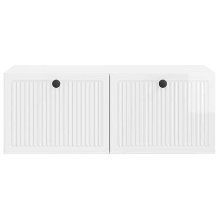 Væghængt TV-skab Vægmonteret Hvid højglans 78,5 x 41 x 30 cm