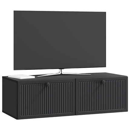 Væghængt TV-skab Sort 98 x 41 x 30 cm Konstrueret træ