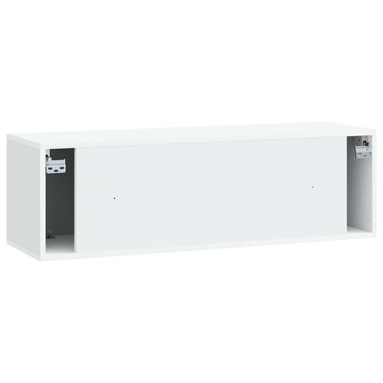 Væghængt TV-skab Hvid 98 x 31 x 30 cm Konstrueret træ