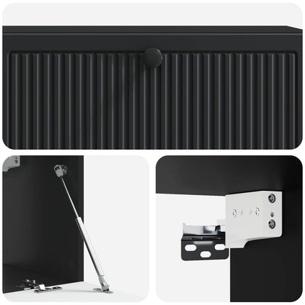Væghængt TV-skab Sort 98 x 31 x 30 cm Konstrueret træ
