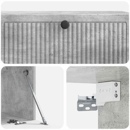 Væghængt TV-skab Betongrå 98 x 31 x 30 cm Konstrueret træ