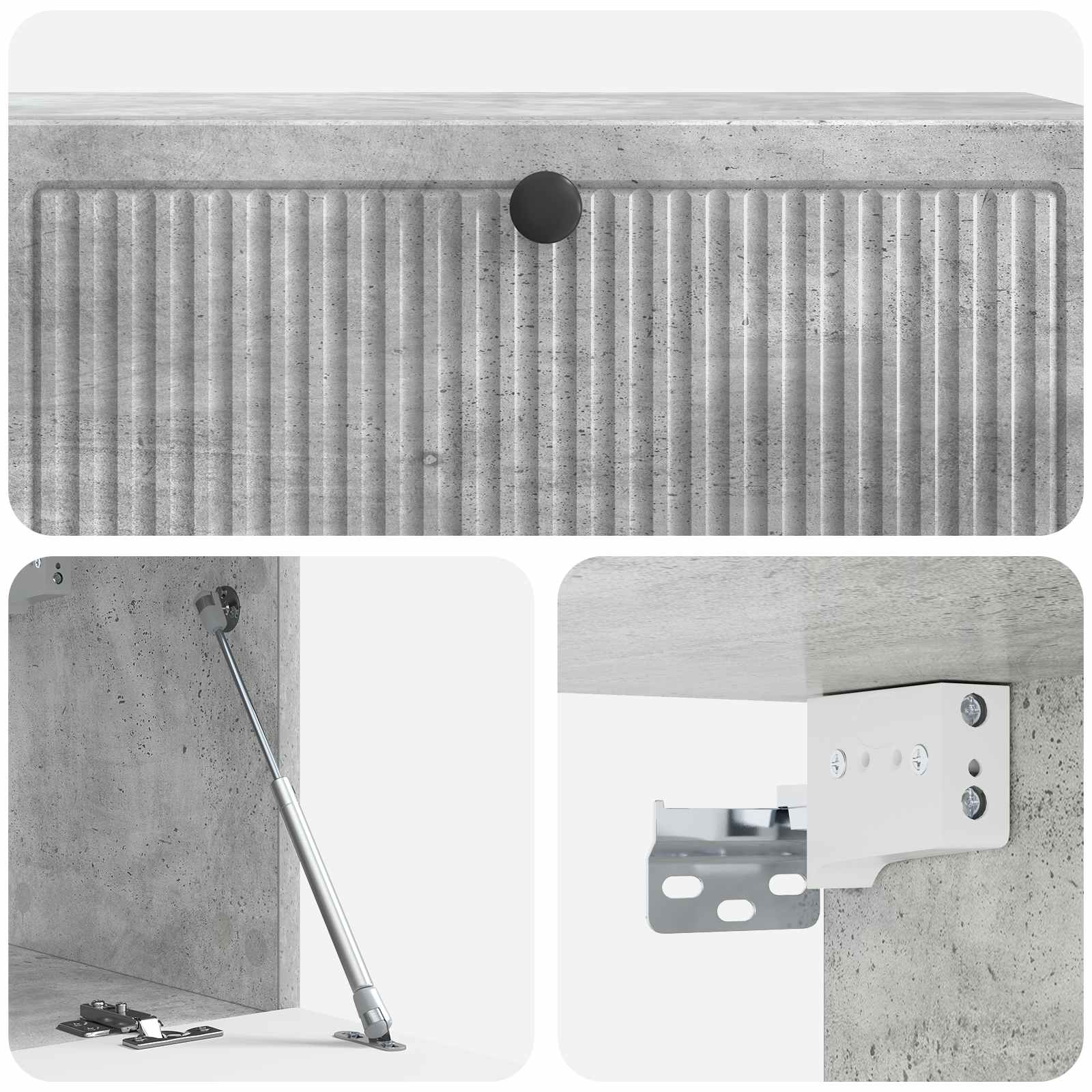 Væghængt TV-skab Betongrå 98 x 31 x 30 cm Konstrueret træ