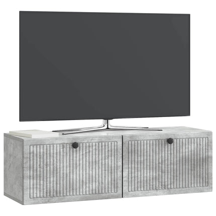 Væghængt TV-skab Betongrå 98 x 31 x 30 cm Konstrueret træ