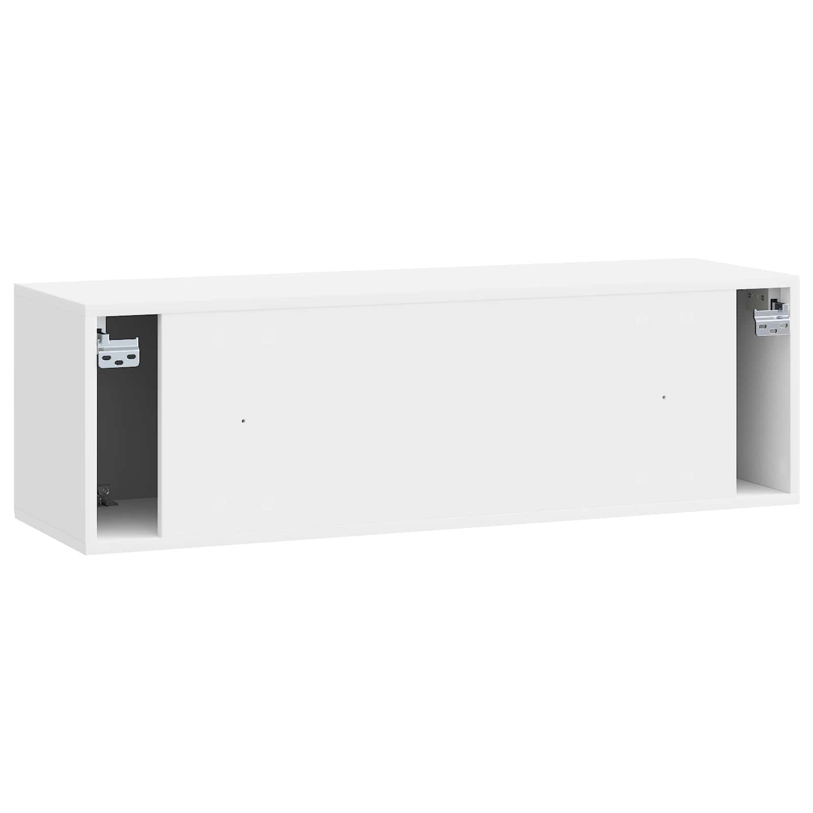 Væghængt TV-skab Hvid højglans 98 x 31 x 30 cm Konstrueret træ