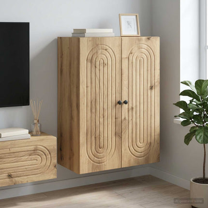 Vægmonteret skab 66 x 34,5 x 90 cm Konstrueret træ Artisan-eg