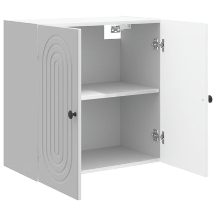 Vægmonteret skab Hvid højglans 59 x 31 x 60 cm Konstrueret træ
