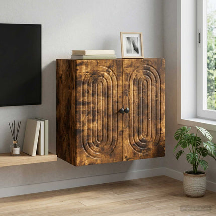 Vægmonteret skab Røget eg 59 x 31 x 60 cm Konstrueret træ