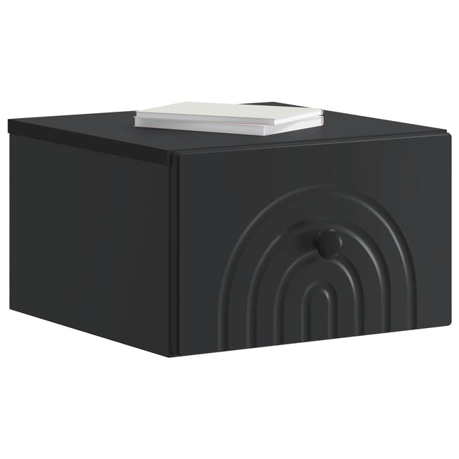 Væghængt Natbord 2 pcs Sort 33 x 34,5 x 20 cm Konstrueret træ