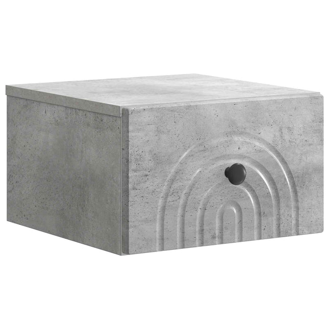 Væghængt Natbord Betongrå 33 x 34,5 x 20 cm Konstrueret træ