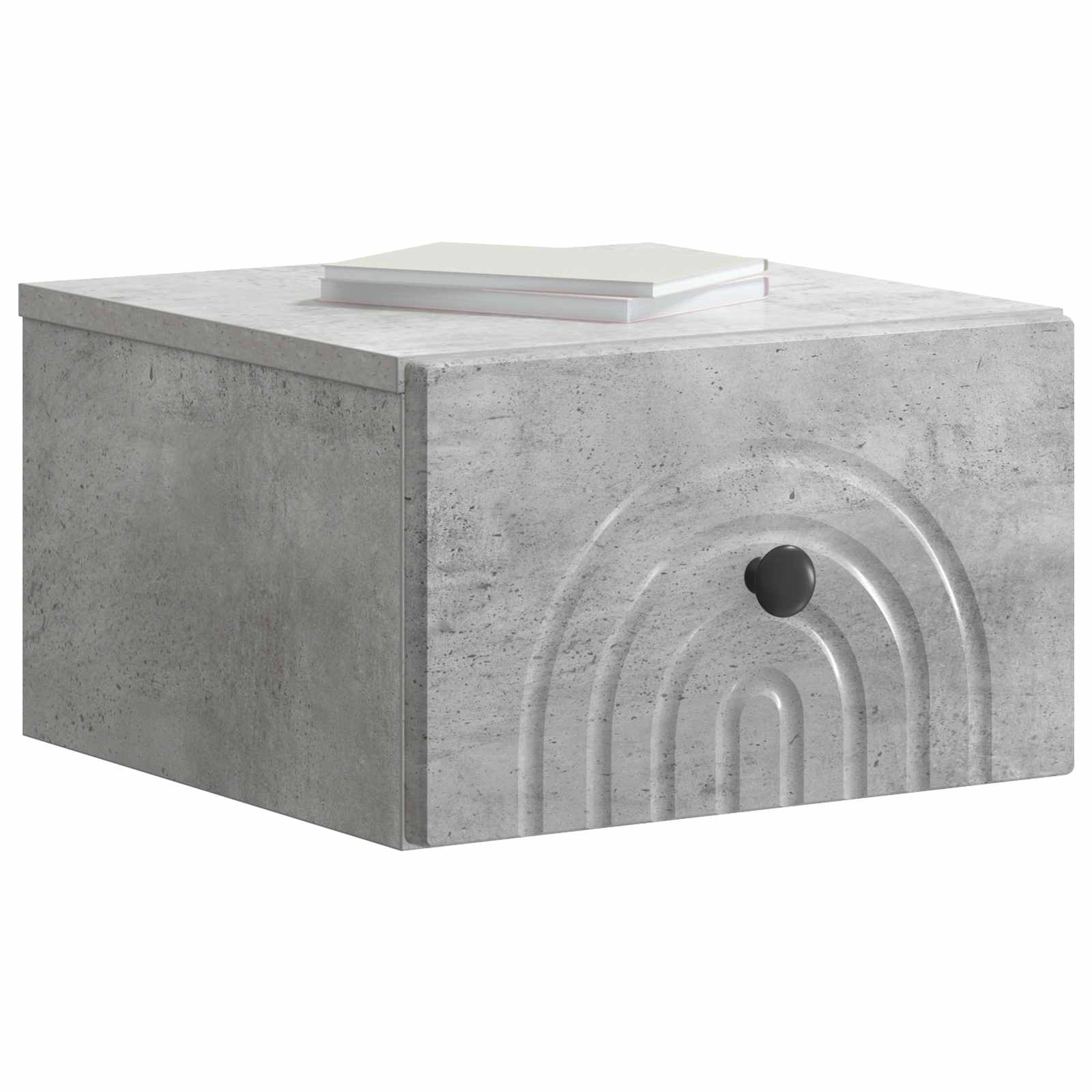 Væghængt Natbord Betongrå 33 x 34,5 x 20 cm Konstrueret træ