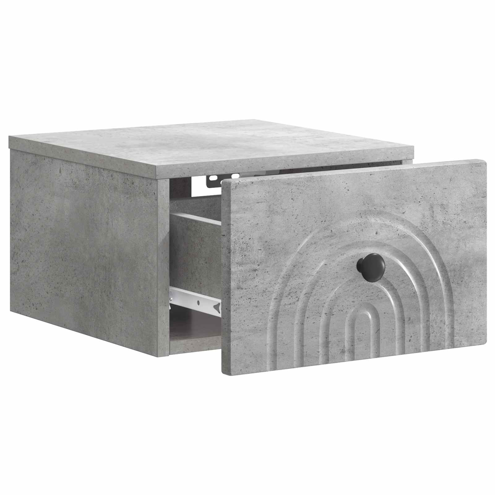 Væghængt Natbord med skuffe 2 pcs Betongrå 33 x 34,5 x 20 cm