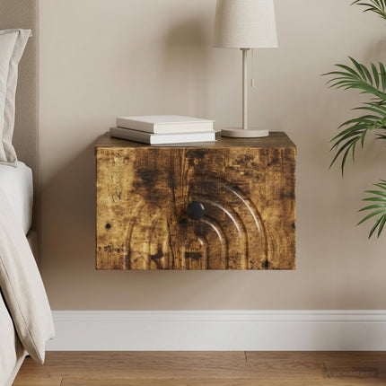 Væghængt Natbord Røget eg 33 x 34,5 x 20 cm Konstrueret træ