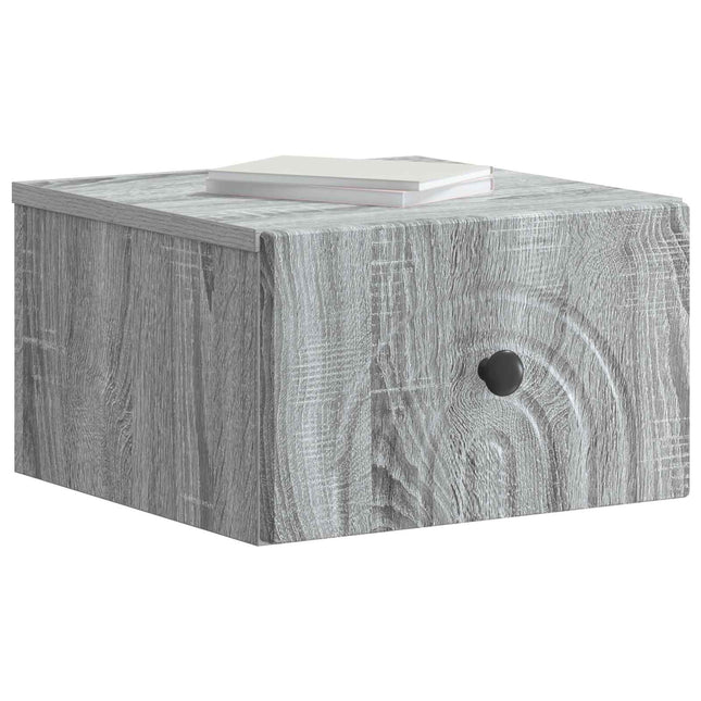 Væghængt Natbord 2 pcs Grå sonoma-eg 33 x 34,5 x 20 cm