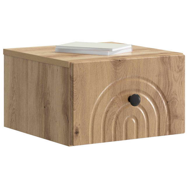 Væghængt Natbord med skuffe 2 pcs Artisan-eg 33 x 34,5 x 20 cm