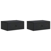 Væghængt Natbord 2 pcs Sort 49 x 34,5 x 20 cm Konstrueret træ