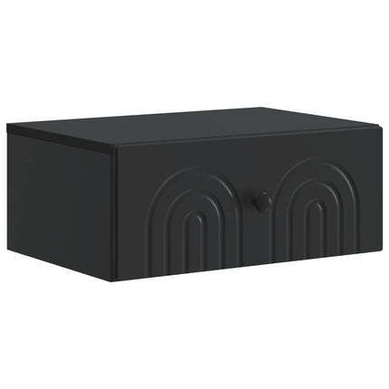 Væghængt Natbord 2 pcs Sort 49 x 34,5 x 20 cm Konstrueret træ