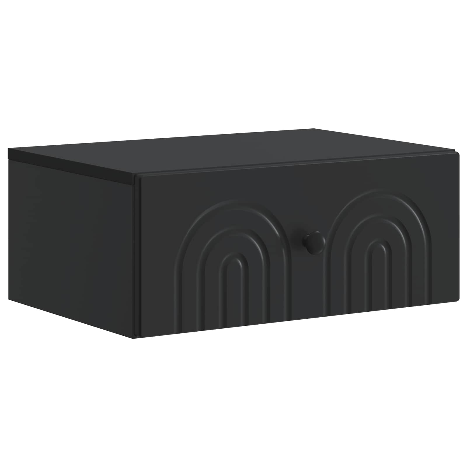 Væghængt Natbord 2 pcs Sort 49 x 34,5 x 20 cm Konstrueret træ