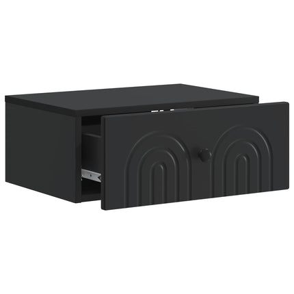 Væghængt Natbord 2 pcs Sort 49 x 34,5 x 20 cm Konstrueret træ