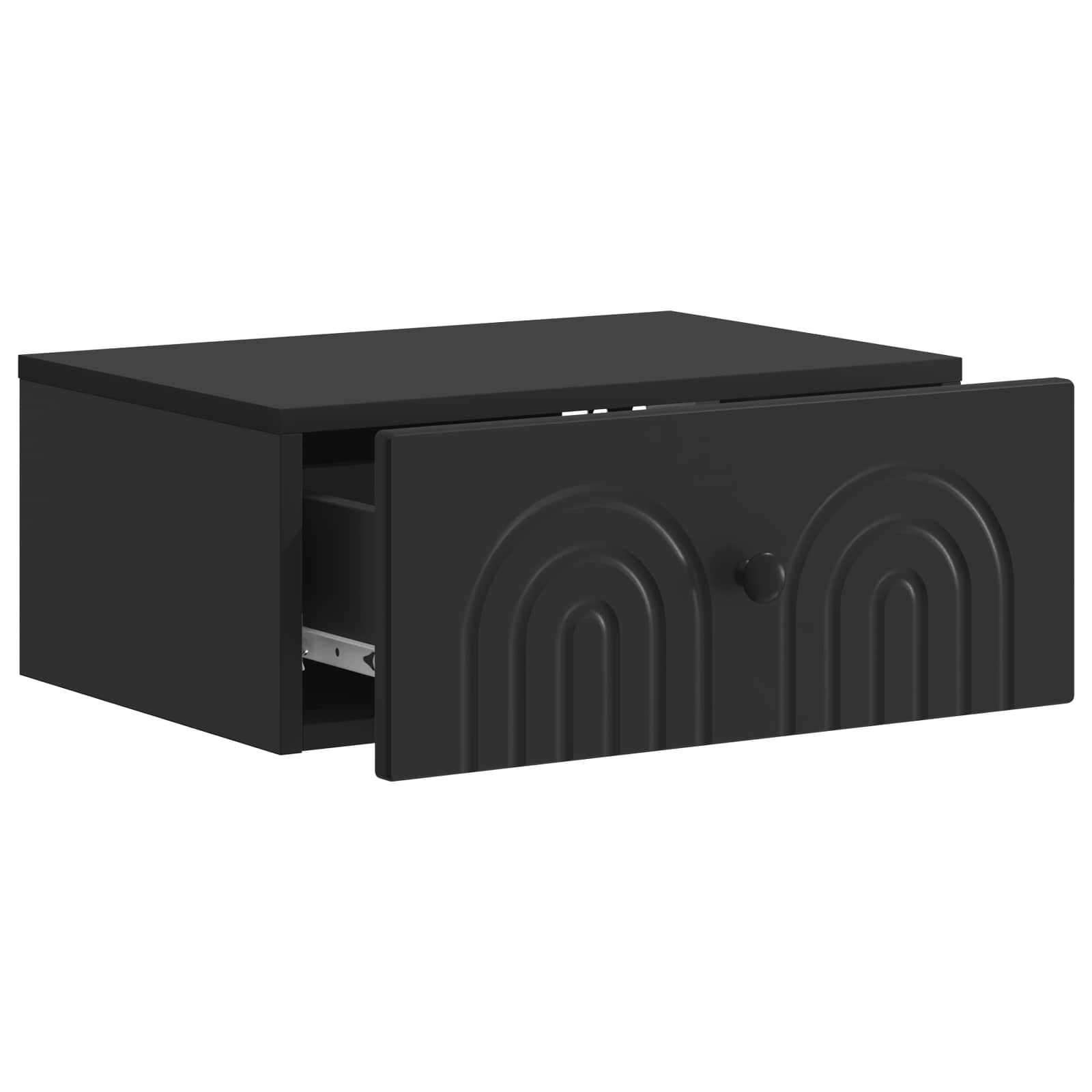 Væghængt Natbord 2 pcs Sort 49 x 34,5 x 20 cm Konstrueret træ