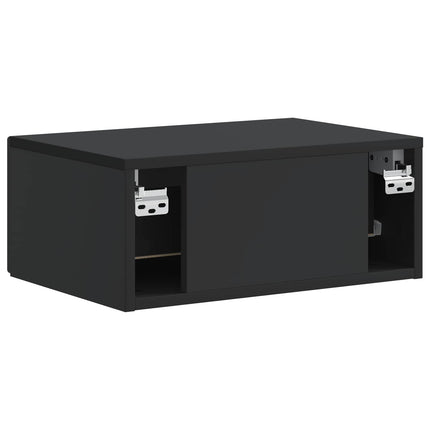 Væghængt Natbord 2 pcs Sort 49 x 34,5 x 20 cm Konstrueret træ