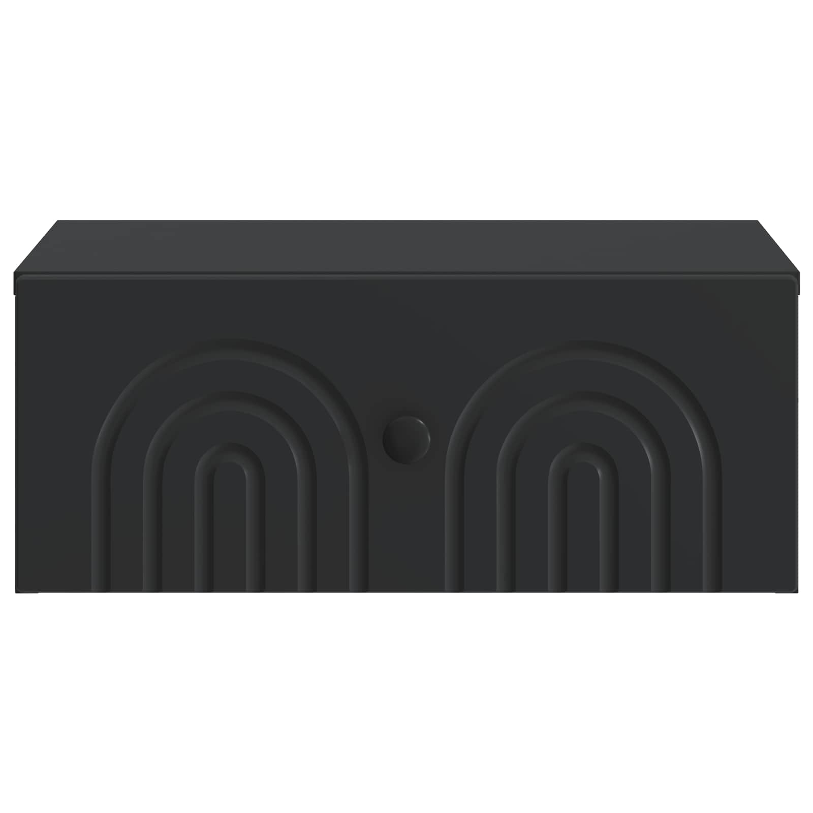 Væghængt Natbord 2 pcs Sort 49 x 34,5 x 20 cm Konstrueret træ