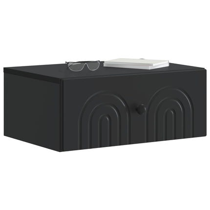 Væghængt Natbord 2 pcs Sort 49 x 34,5 x 20 cm Konstrueret træ