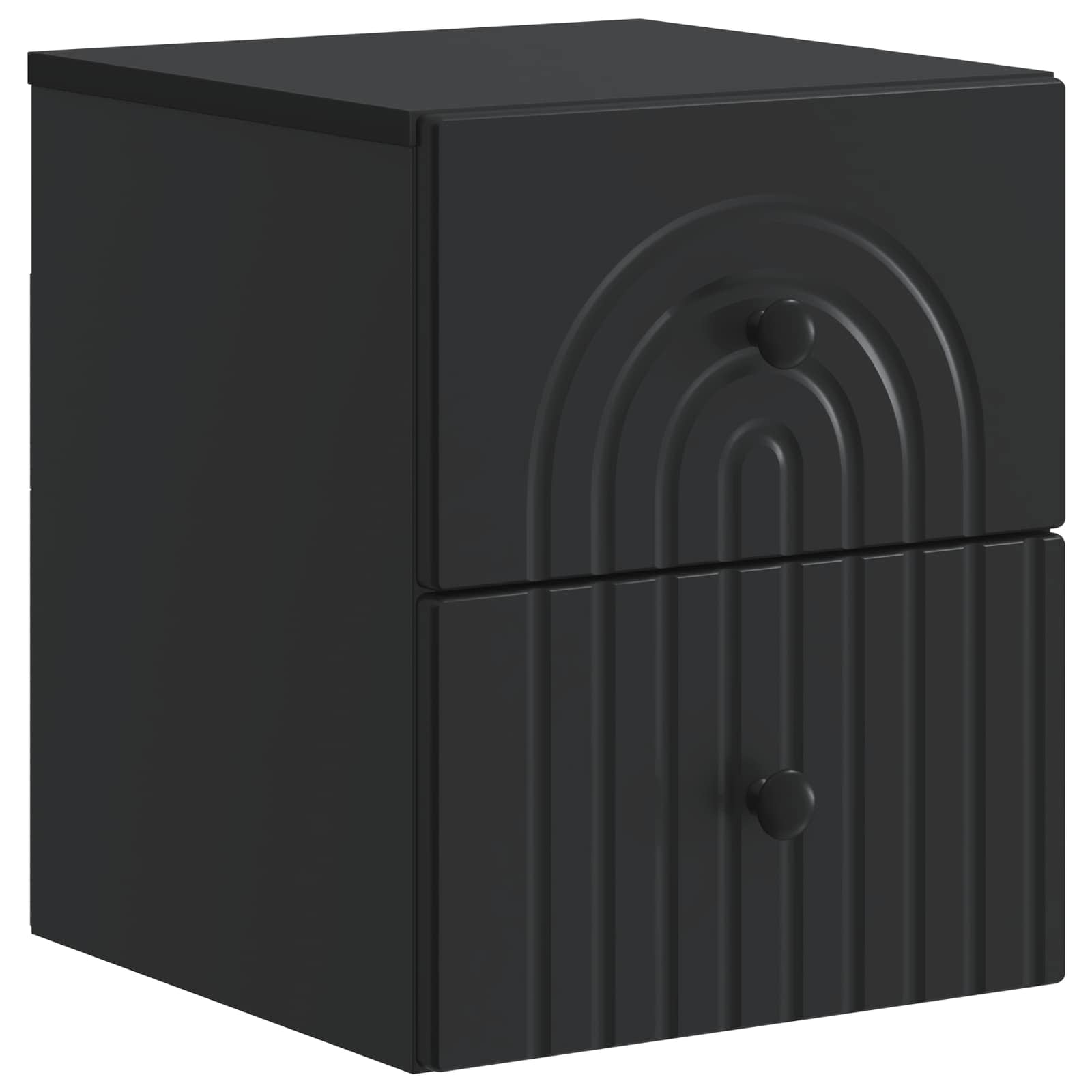 Væghængt Natbord 2 pcs Sort 33 x 34,5 x 40 cm Konstrueret træ