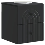 Væghængt Natbord 2 pcs Sort 33 x 34,5 x 40 cm Konstrueret træ
